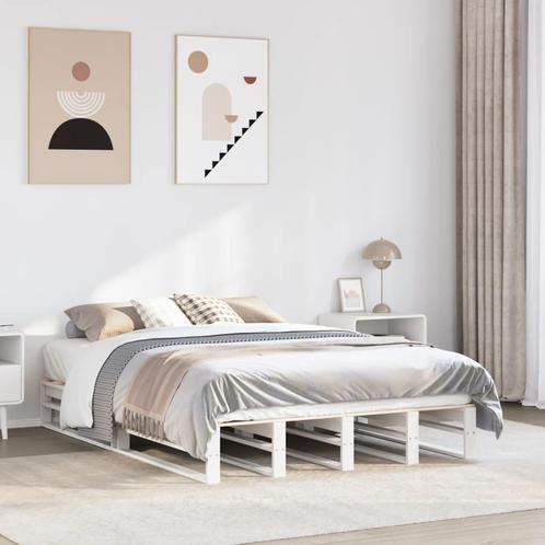 vidaXL Bedframe zonder matras massief grenenhout wit 120x200, Huis en Inrichting, Slaapkamer | Bedden, 120 cm, 200 cm, Wit, Twijfelaar