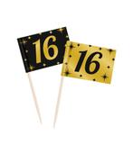 Cocktailprikkers 16 Jaar 6,5cm 50st, Hobby en Vrije tijd, Feestartikelen, Verzenden, Nieuw
