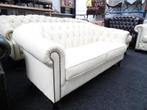 Chesterfield Maarssen ! Creme Leren 3 Zits Chesterfield Bank, Huis en Inrichting, Ophalen, Chesterfield, Driepersoons, Leer