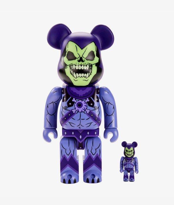 Mishka X Masters De Univers Skeletor 100% & 400% Bearbrick, Antiek en Kunst, Kunst | Designobjecten