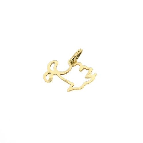 Gouden hanger van vis (vis kettinghanger, vis hanger), Sieraden, Tassen en Uiterlijk, Bedels, Gebruikt, Overige merken, Goud, Ophalen of Verzenden