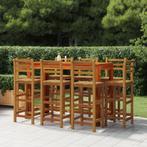 vidaXL 9-delige Tuinbarset massief acaciahout, Verzenden, Nieuw, Hardhout, 8 zitplaatsen