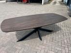 Eettafel eiken Deens ovaal noten / donkerbruin, 100 tot 150 cm, Eikenhout, Vijf personen of meer, Ovaal