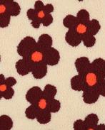 Teddy Bloemenpatroon Rood/Beige, Hobby en Vrije tijd, Stoffen en Lappen, Nieuw, Rood