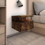 vidaXL Nachtkastje zwevend 40x31x27 cm bewerkt hout gerookt, Minder dan 45 cm, Verzenden, Nieuw, Minder dan 55 cm