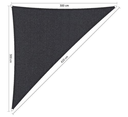 Premium schaduwdoek 3x3x4.2m driehoek waterdoorlatend Ca..., Tuin en Terras, Schaduwdoeken