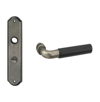 IMPRESSO OUD GRIJS WC63/8 OVALE SCHILD MET DEURKRUK CROSBY, Doe-het-zelf en Verbouw, Hang- en Sluitwerk, Ophalen of Verzenden