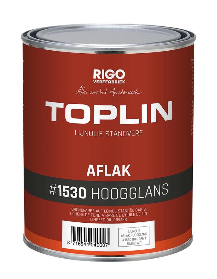 TOPLIN #1530 AFLAK HOOGGLANS standverf op lijnoliebasis (voo, Doe-het-zelf en Verbouw, Verf, Beits en Lak, Nieuw, Ophalen of Verzenden