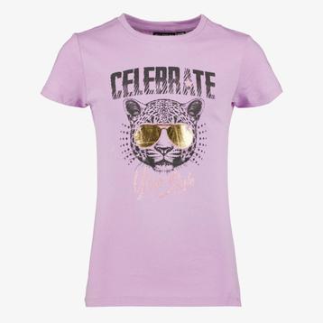 TwoDay meisjes T-shirt met tijgerkop lila maat 146 beschikbaar voor biedingen