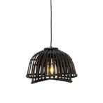 Oosterse hanglamp zwart bamboe 30 cm - Pua, Huis en Inrichting, Lampen | Hanglampen, Nieuw, Overige stijlen