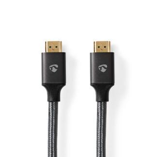 HDMI kabel 8K | Nedis | 3 meter (60Hz, HDR, Donkergrijs), Audio, Tv en Foto, Audiokabels en Televisiekabels, Nieuw, Verzenden