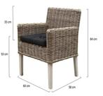Reyhan dining tuinstoel naturel rotan - olefin black, Tuin en Terras, Tuinsets en Loungesets, Ophalen of Verzenden, Nieuw