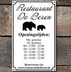 Bedrijfsbord met openingstijden, Verzenden, Nieuw