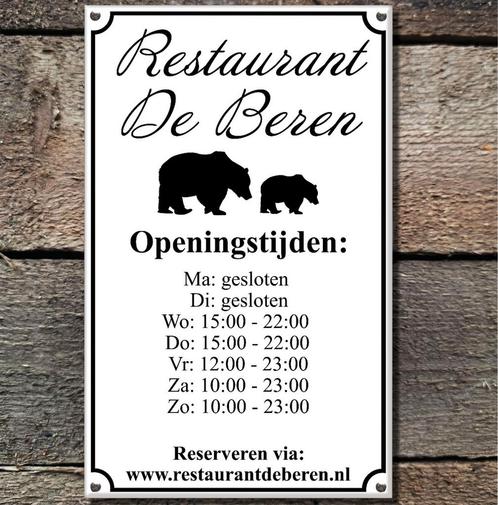 Bedrijfsbord met openingstijden, Verzamelen, Merken en Reclamevoorwerpen, Verzenden