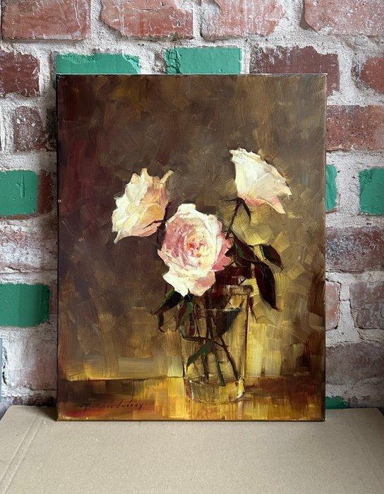 Andrey Belchev (XX-XXI) - Sunlit roses, Antiek en Kunst, Kunst | Schilderijen | Klassiek