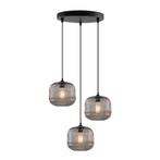 Grijze hanglamp Charlois, glas, retro, 3L, Huis en Inrichting, Lampen | Hanglampen, Nieuw, Ophalen of Verzenden, Glas, 75 cm of meer