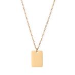 Graveerbare roestvrij stalen goud kleurige ketting met recht, Verzenden, Nieuw, Zilver