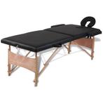 vidaXL Inklapbare massagetafel 2 zones met houten frame, Verzenden, Nieuw