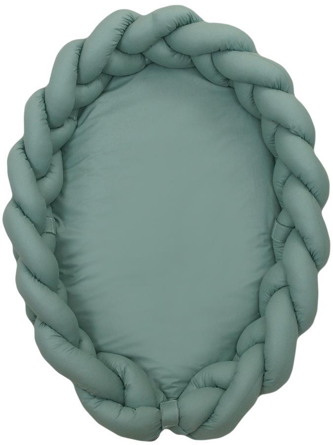 MamaLoes Amy Pure Stonegreen 2-in-1 Babynest en Braided, Kinderen en Baby's, Kinderkamer | Beddengoed, Nieuw, Verzenden