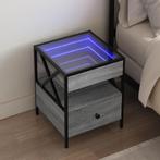 vidaXL Nachtkastje met Infinity LED 40x40x51 cm grijs sonoma, Verzenden, Nieuw, Hout
