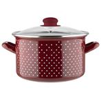 Emalia Retro Red klassieke geëmailleerde kookpan met, Ophalen of Verzenden, Nieuw