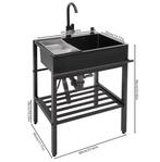 Vrijstaande Zwarte RVS Spoelbakset 60×45×86 cm, Huis en Inrichting, Badkamer | Badkamermeubels, Verzenden, Nieuw