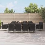 vidaXL 11-delige Tuinset met kussens poly rattan zwart, Meer dan 8 zitplaatsen, Nieuw, Tuinset, Verzenden