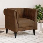 vidaXL Fauteuil Chesterfield-stijl stof bruin, Huis en Inrichting, Verzenden, Nieuw, Eenpersoons, Stof