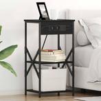vidaXL Nachtkastje 2 pcs Zwart Eiken 41 x 31 x 76 cm Bewerkt, Huis en Inrichting, Verzenden, Nieuw, Hout, Minder dan 45 cm
