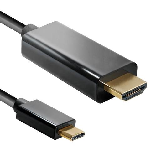 USB-C naar HDMI kabel - 4K 30Hz - 3 meter - Zwart, Computers en Software, Pc- en Netwerkkabels, Nieuw, Ophalen of Verzenden