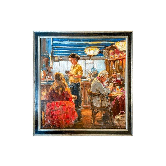 Gijs Kos (1952) - Eetcafe, Antiek en Kunst, Kunst | Schilderijen | Klassiek