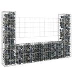 vidaXL Schanskorf U-vormig met 2 palen 140x20x100 cm ijzer, Verzenden, Nieuw, IJzer, 1 tot 2 meter