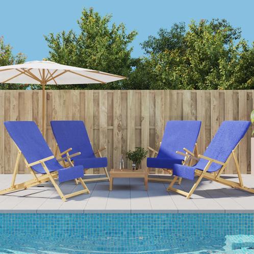 vidaXL Strandhanddoeken 4 st 400 g/m² 60x135 cm stof, Huis en Inrichting, Badkamer | Badtextiel en Accessoires, Blauw, Nieuw, Verzenden