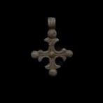 Byzantijns Brons Cross pendant - 26 mm (Zonder Minimumprijs), Antiek en Kunst