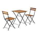 Bistroset Bovino 3-delig tuintafel met 2 tuinstoelen zwart e, Verzenden, Nieuw