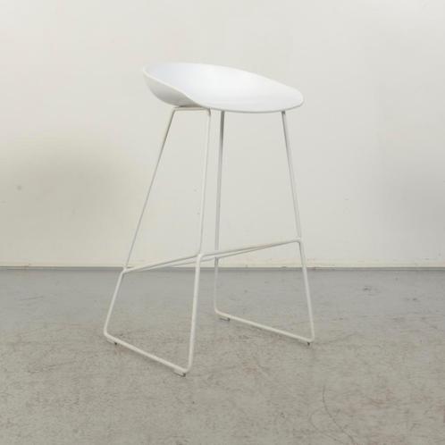 Design Barkruk HAY AAS38 - Wit - Ringpoot onderstel, Huis en Inrichting, Bureaustoelen, Ophalen of Verzenden