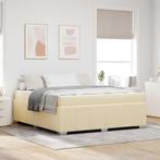 vidaXL Bedframe met matras Crème 180 x 200 cm Stof, Huis en Inrichting, Slaapkamer | Bedden, Verzenden, Nieuw, Crème, Stof