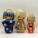 3 Vintage Japanse Kokeshi-poppen – Otani Sakutaro
