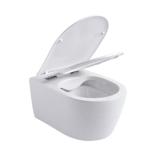 Monazo WC pack Softclose en quick release Wit (Met bril), Doe-het-zelf en Verbouw, Sanitair, Nieuw, Steen, Toilet, Ophalen of Verzenden