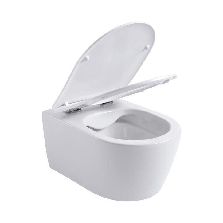 Monazo WC pack Softclose en quick release Wit (Met bril), Doe-het-zelf en Verbouw, Sanitair, Nieuw, Steen, Toilet, Ophalen of Verzenden