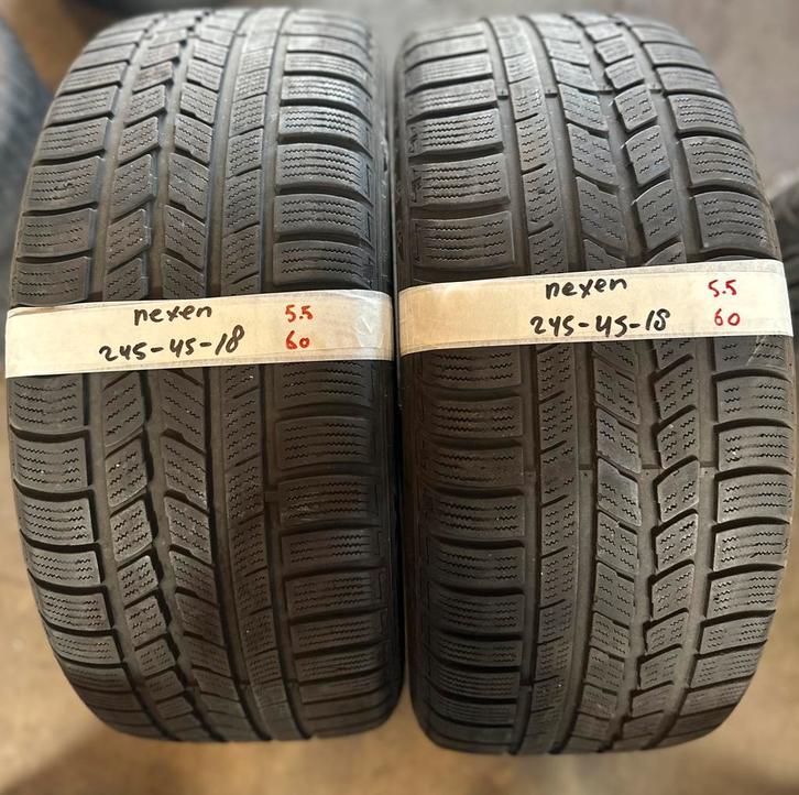 2x245-45-18 nexen winter 5.5mm €60 per band 245 45 18, Auto-onderdelen, Banden en Velgen, 18 inch, Winterbanden, 245 mm, Personenwagen