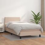 vidaXL Boxspring met matras kunstleer cappuccinokleurig, Overige materialen, 90 cm, Eenpersoons, Bruin