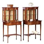Stel van 2 kleine identieke vitrines ca 1900 Engeland No9228, Antiek en Kunst, Ophalen of Verzenden