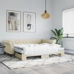 vidaXL Slaapbank onderschuifbed en matrassen 90x200 cm, Overige materialen, 90 cm, Eenpersoons, Verzenden