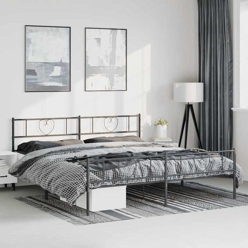 vidaXL Bedframe met hoofd- en voeteneinde metaal zwart, Huis en Inrichting, Slaapkamer | Bedden, Overige maten, Overige maten