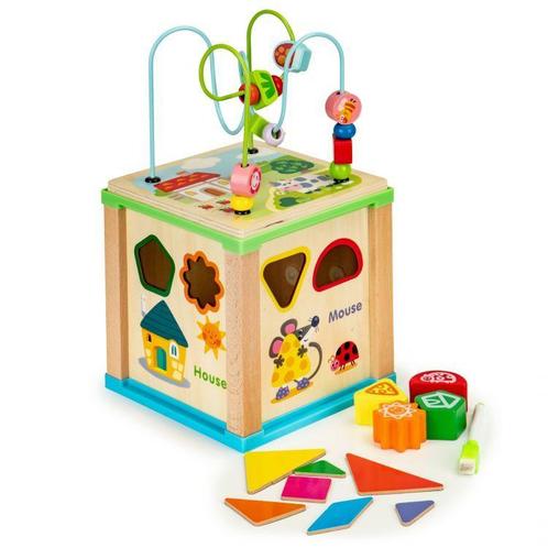 Ecotoys duurzame houten educatieve activiteiten kubus met, Kinderen en Baby's, Speelgoed | Educatief en Creatief, Ophalen of Verzenden