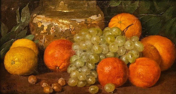 August Frind (1852-1924) - Stillleben - NO RESERVE, Antiek en Kunst, Kunst | Schilderijen | Klassiek