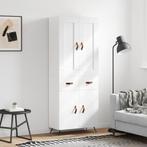 vidaXL Hoge kast 69,5x34x180 cm bewerkt hout wit, Huis en Inrichting, Kasten | Dressoirs, Nieuw, Verzenden
