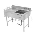 Verstelbare RVS Spoelbak Vrijstaand 100×50×80 cm, Verzenden, Nieuw