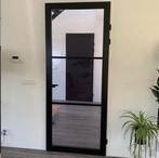 Zwarte binnendeuren met glas staal look stomp/opdek, Binnendeur, Nieuw, Schuifdeur, Glas